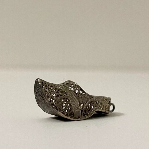 Vintage Shoe Clog Charm Filigree Pendant - Picture 7 of 14